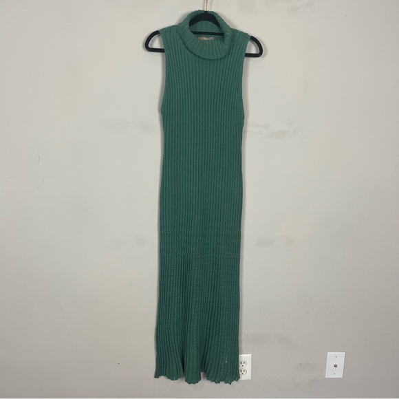 NWT FREE PEOPLE HARLEY SWEATER MAXI DRESS SIZE XS IN GREEN TURTLENECK - Picture 8 of 16
